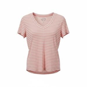 LOFT Vintage Soft Pink & White Striped V-Neck Tee Size Small